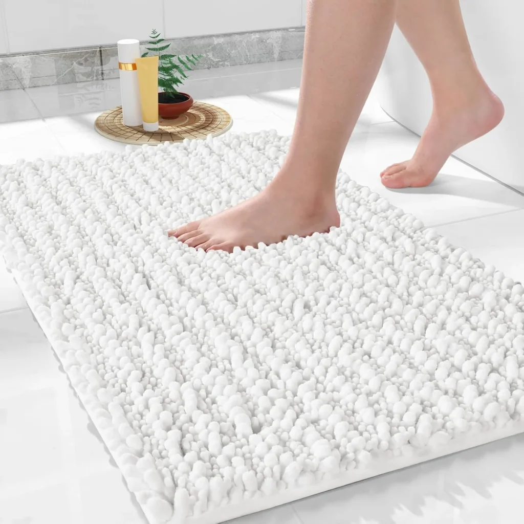 Yimobra Bathroom Rugs Non Slip Washable - Ultra Soft Absorbent Chenille Bath Mat