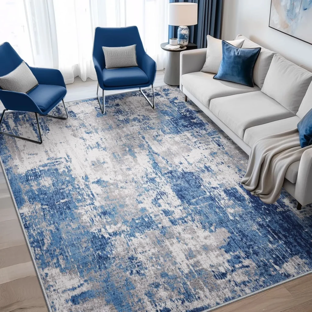 Washable Area Rugs 5'x7' Non-Slip Modern Abstract Soft for Living Room