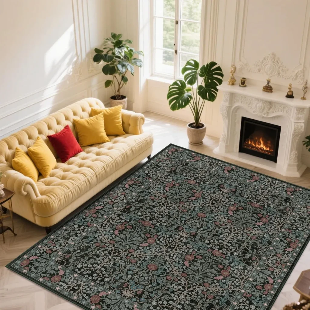 shinefly 8x10 Washable Area Rugs for Living Room, Stain Resistant Vintage Rugs