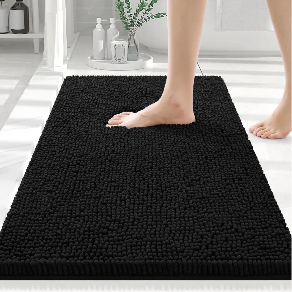 Smiry Luxury Chenille Bathroom Rugs 24x16, Extra Soft and Absorbent Shaggy Bath Mat