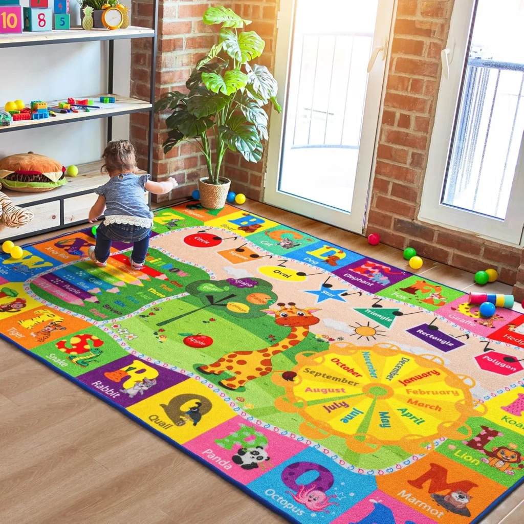 B BENRON Kids Rugs for Playroom Classroom Bedroom, Educational and Fun Play Mat