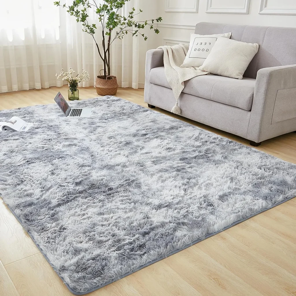 Andency Soft Area Rugs for Living Room Bedroom, 4x6 Non-Slip Fluffy Shag Carpet