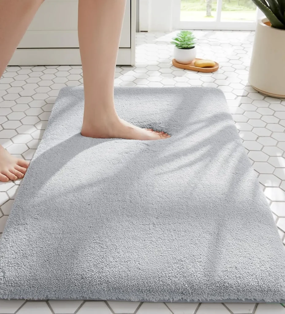 MINIDEAR Bathroom Rugs 24"x17" Light Grey - Thick Memory Foam Bath Mat