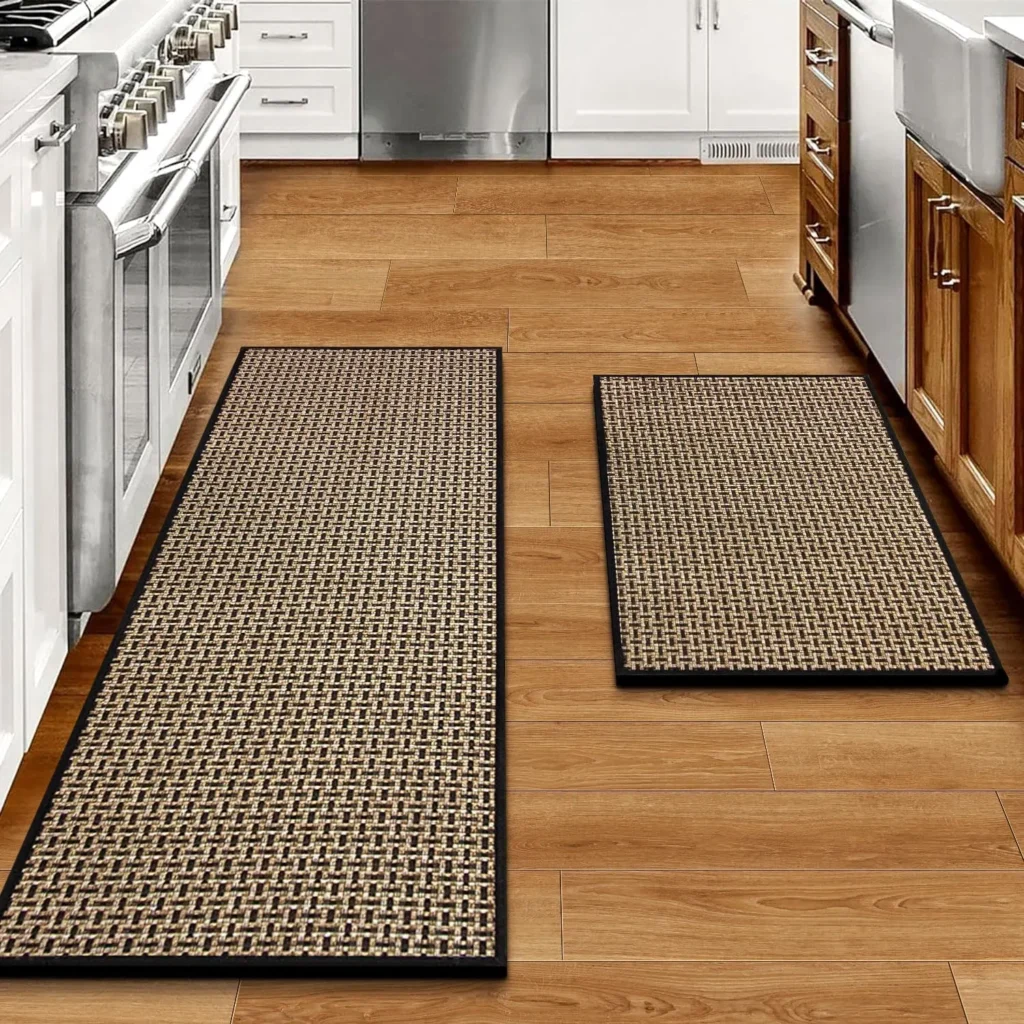 eqivei Kitchen Rugs and Mats Non Skid Washable Set of 2 PCS, Absorbent Runner Rugs