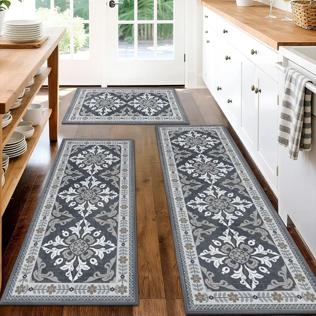 DailyCuddles 3-Piece Kitchen Rugs, Non-Slip & Washable Floor Mats, Water-Absorbent