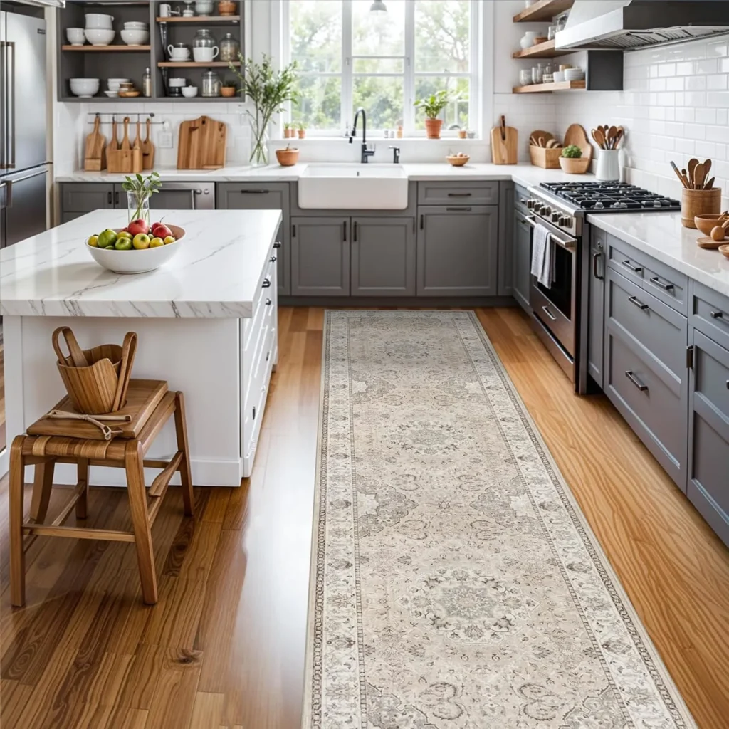 Hallway Washable Runner Rug - 2x10 Kitchen Rugs Entryway Rug Runner Vintage Soft Floor Mat Non Slip