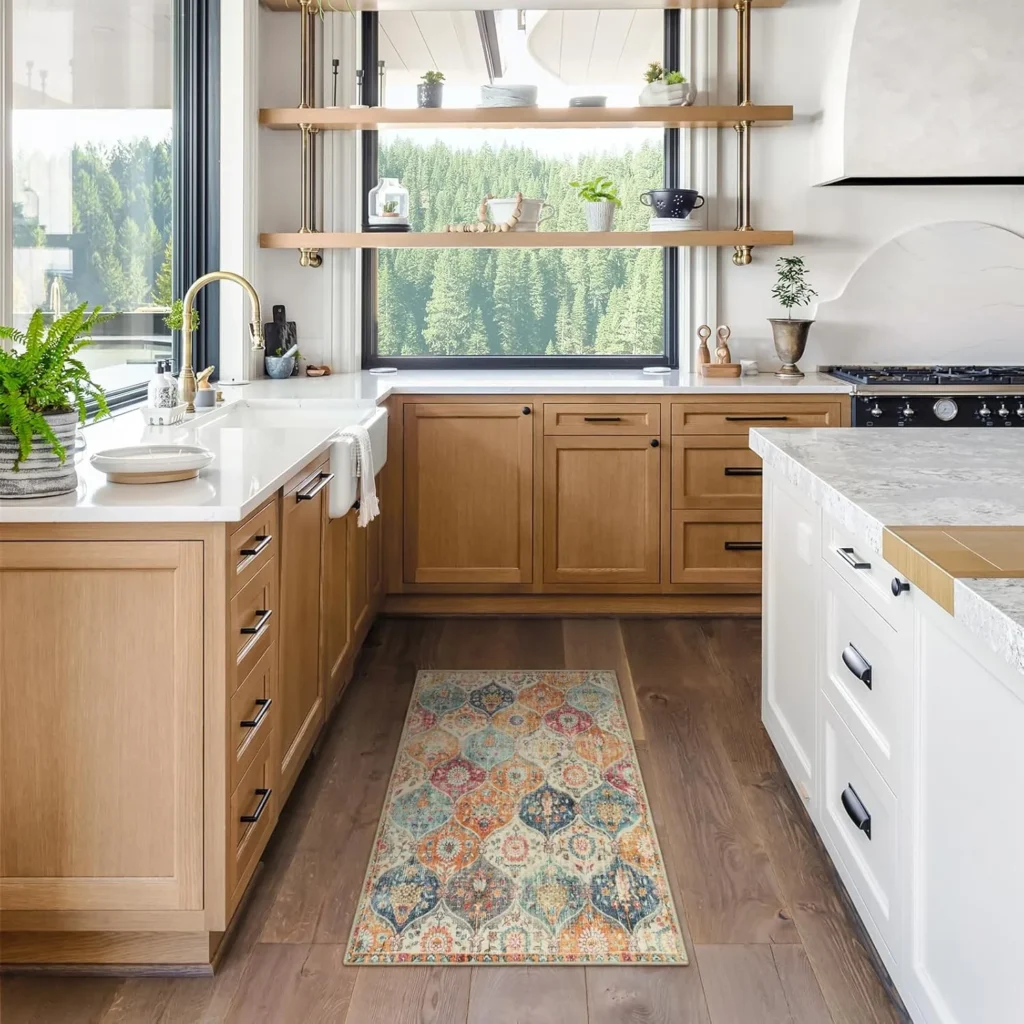 Lahome Moroccan Trellis Washable Rug, 2x3 Kitchen Rugs for Entryway Bathroom