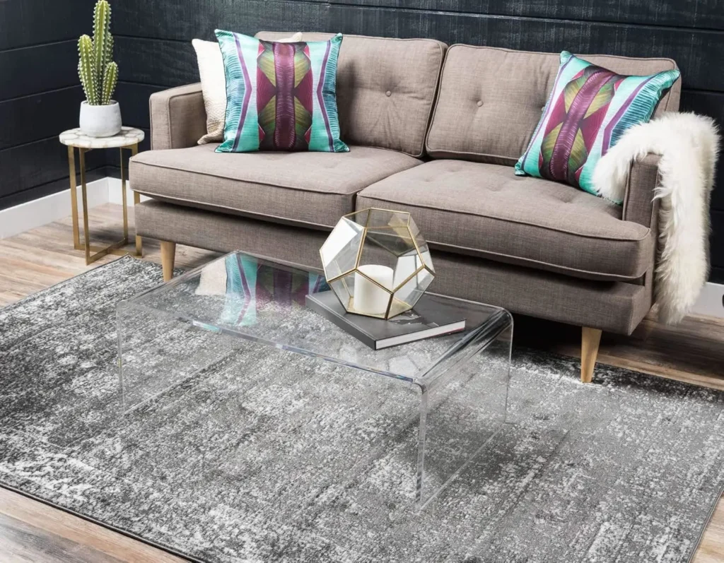 Unique Loom Sofia Collection Area Rug - Casino (4' 1" x 6' 1" Rectangle, Dark Gray