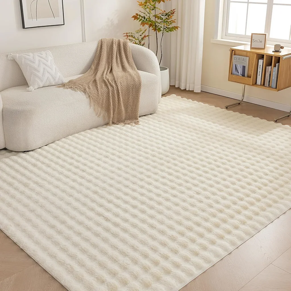 Amazon Basics Indoor Area Rug, 3D Bubble Washable Home Decor Carpet