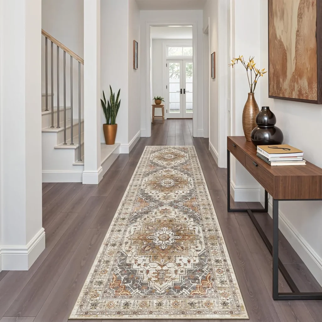 Madane Runner Rug 2x8, Washable Hallway Runner Rugs, Non-Slip Low-Pile Soft Kitchen Rug